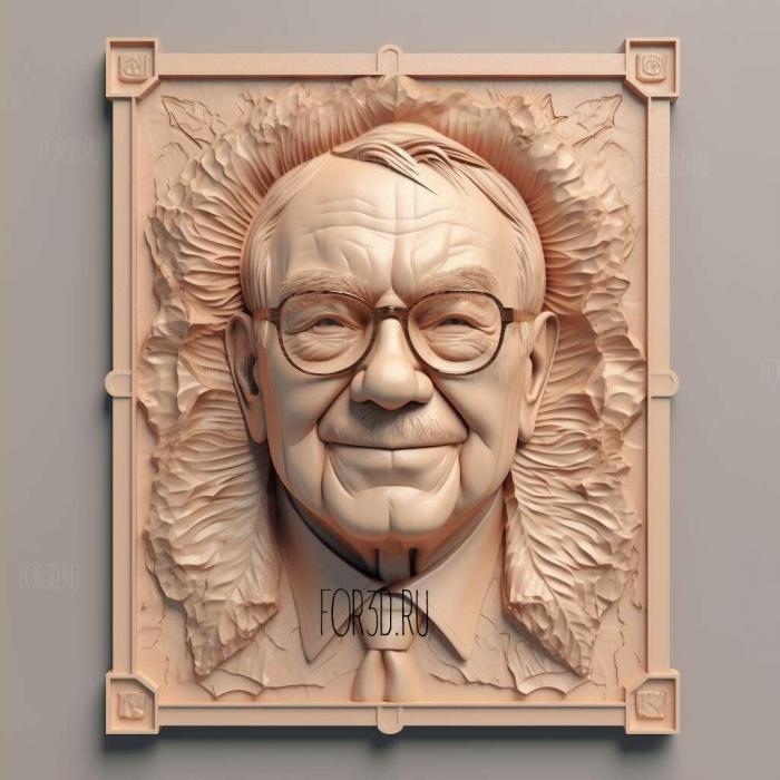 Warren Buffett 3 stl model for CNC